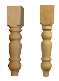 Country Bench Leg and Husky Dining Table Leg