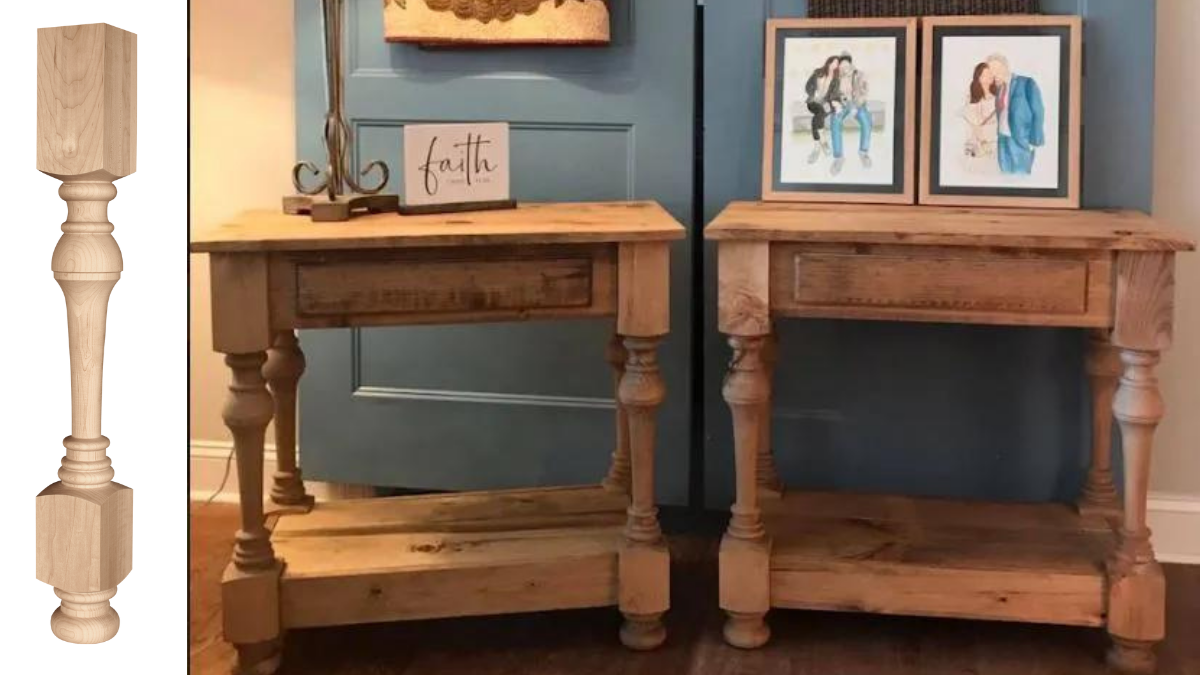 Dining Table Legs Make Romantic and Rustic Nightstands