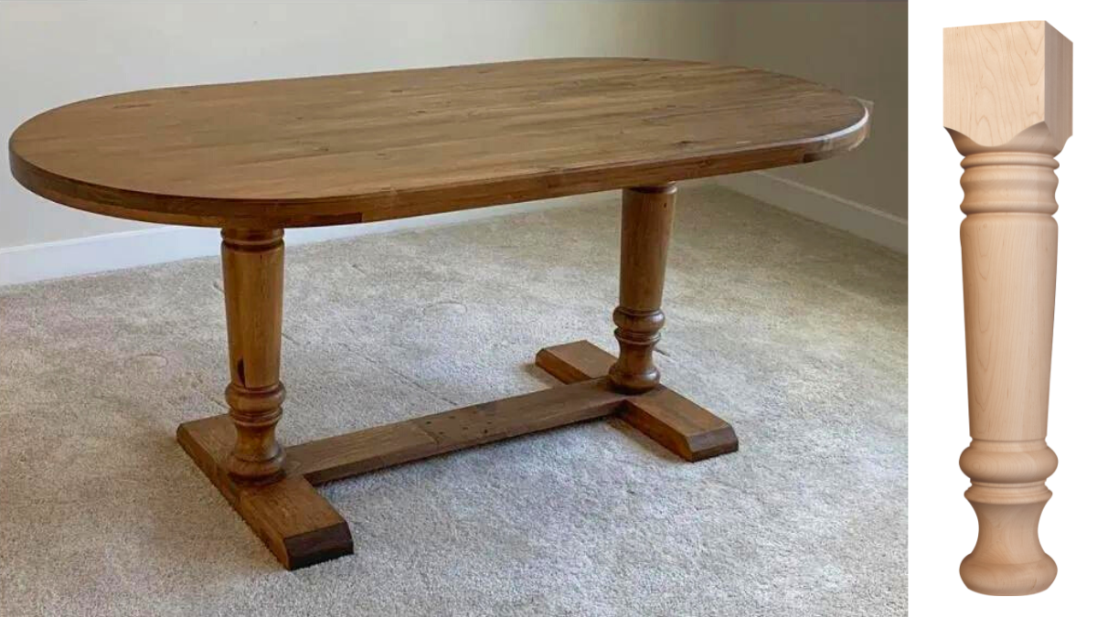 Farm Dining Legs Featured in Trestle Table Build