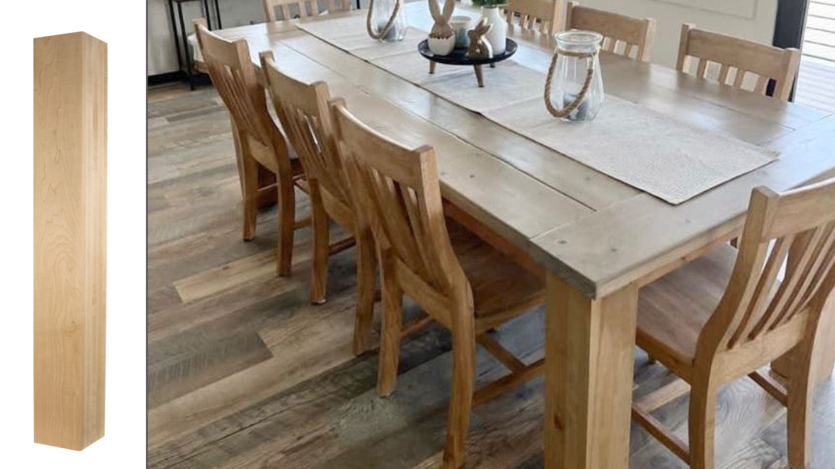 Massive Square Dining Legs Make a Big Statement in Cozy Setting