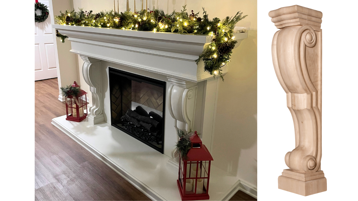Ravenna Corbels Support Stunning Fireplace Mantel