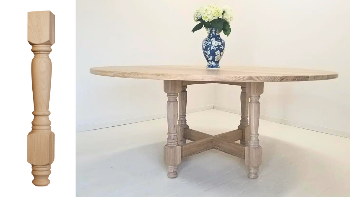 Four Dining Legs Joined to Make a Pedestal Table