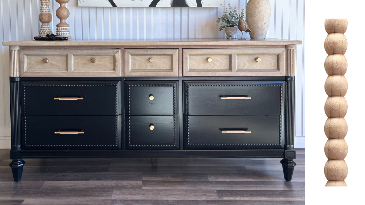 Two-Tone Dresser Sizzles With Bead Moulding